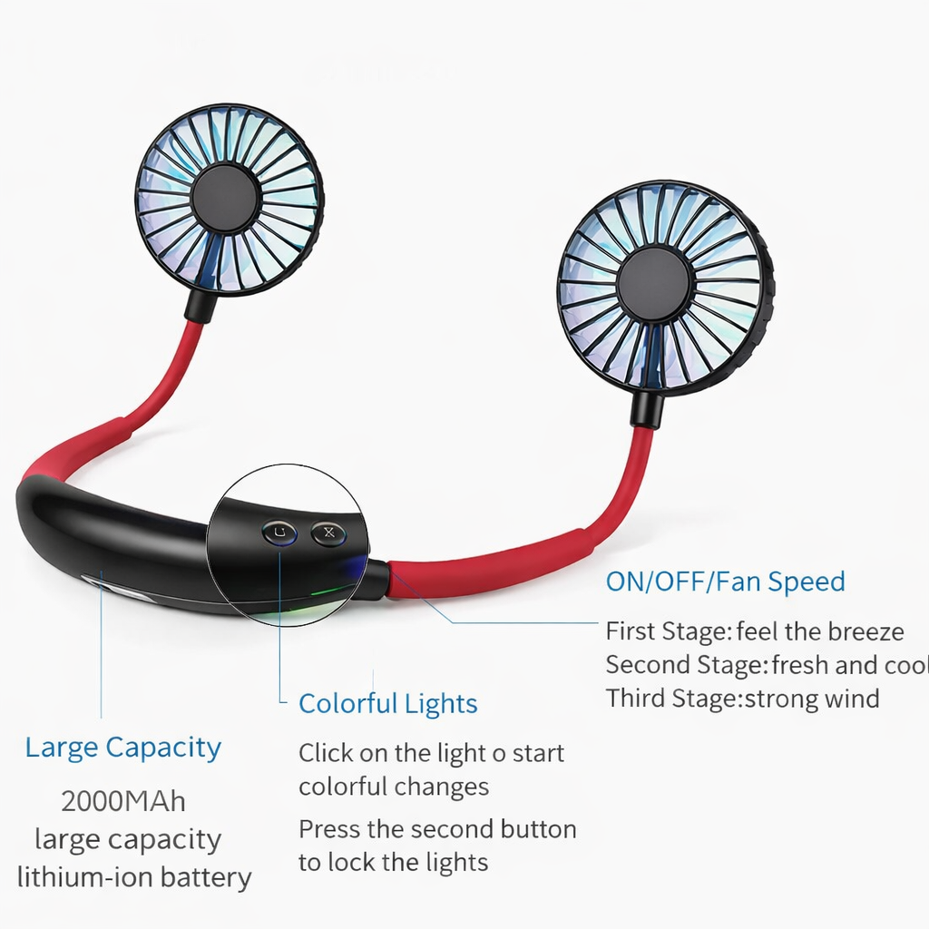 BreezeBand™ Hands-Free Cooling Neck Fan